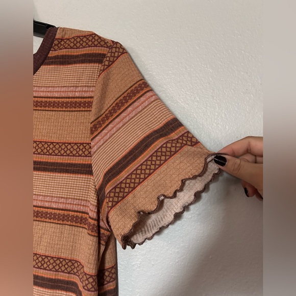 Lularoe Striped Brown Tan orangish Women's Top - Picture 3 of 4